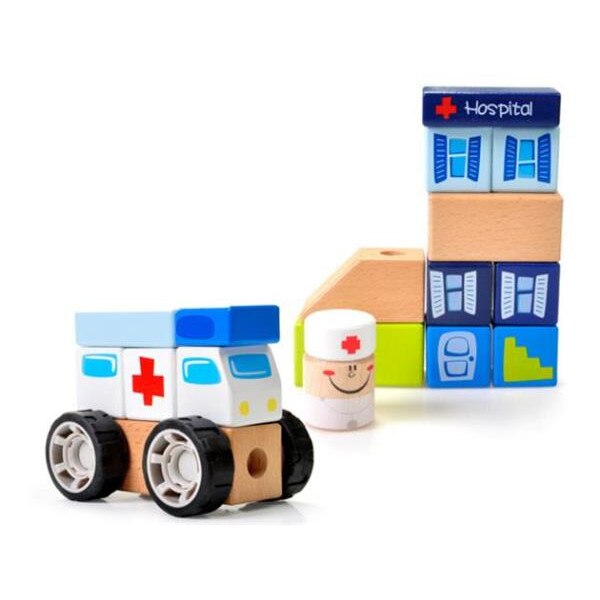 Set de constructie din lemn Brimarex, 1574152, Spital