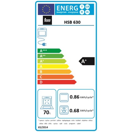 Cuptor incorporabil Teka HSB 630 BLACK, Electric, 70 l, Multifunctional, 8 programe, Touch control, HydroClean PRO, Clasa A+, Negru