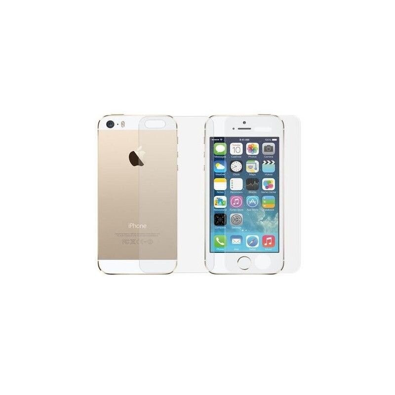 Protectie Completa Pentru Apple Iphone 5s Folie Uskus Tempered Glass Fata Spate Clear Husa Ipaky Concise Black Emag Ro