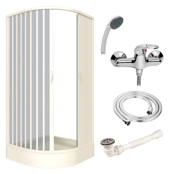 Pachet cabina Giove 80 AC, cu cadita si baterie dus, 80x80 cm Pachet cabina Giove 80 AC, cu cadita si baterie dus, 80x80 cm