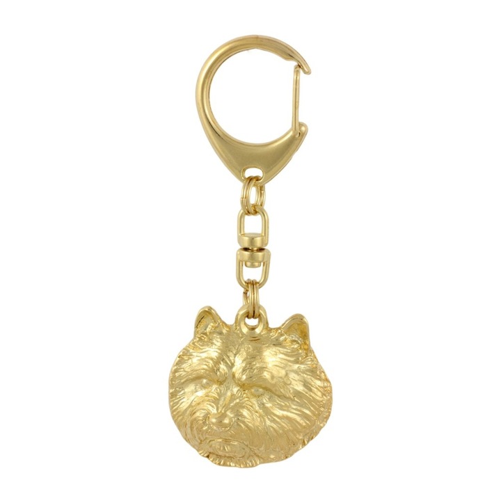 Ключодържател, Art-Dog, сплав/златно покритие, форма на кучешка глава, 4 x 4,8 см, злато
