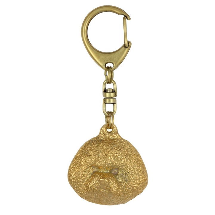 Ключодържател, Art-Dog, сплав/златно покритие, форма на кучешка глава, 4,4 x 4,3 см, злато