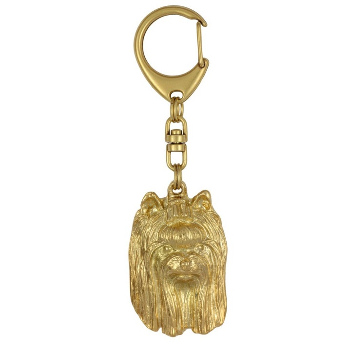 Ключодържател, Art-Dog, сплав/златно покритие, форма на кучешка глава, 5,3 x 3,5 см, злато