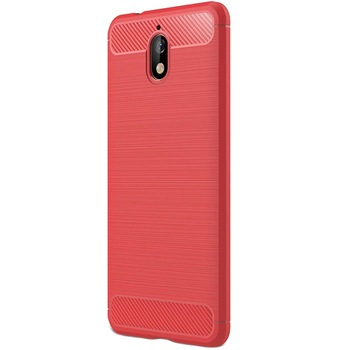 Husa Nokia 3.1 / 2018 - Silicon Tpu Carbon Fibre Brushed - rosu Husa Nokia 3.1 / 2018 - Silicon Tpu Carbon Fibre Brushed - rosu