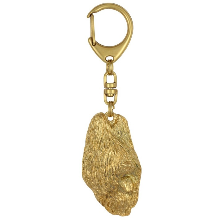 Ключодържател, Art-Dog, сплав/златно покритие, форма на кучешка глава, 6 x 3,4 см, злато