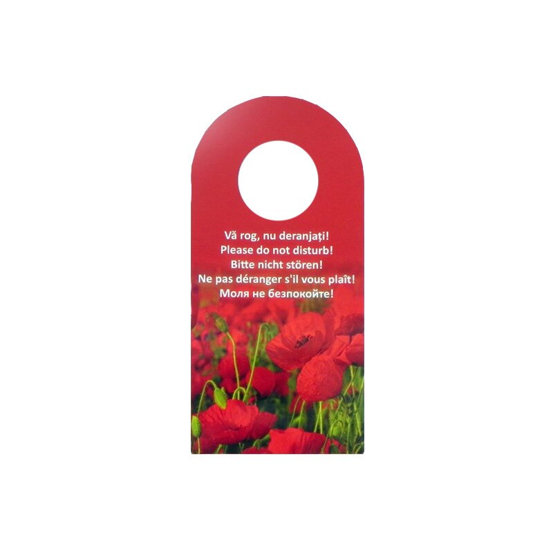 Set 100 bucati, Semn pentru camera cu mesajul 'Nu deranjati',rosu/verde,21 cm x 10 cm,brand AMS