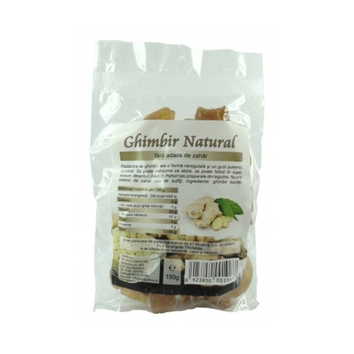Ghimbir natural bucati - fara adaos de zahar 150 g