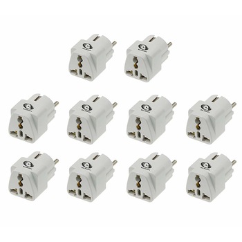 Adaptor pentru priza, model universal (standard US, CN, JP, UK, AUS la standard EU), set de 10 bucati Adaptor pentru priza, model universal (standard US, CN, JP, UK, AUS la standard EU), set de 10 bucati