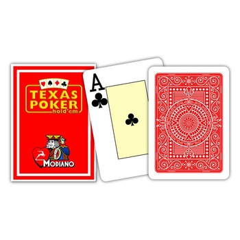 Carti de joc pentru poker, Modiano, index jumbo pe 2 colturi, rosu Carti de joc pentru poker, Modiano, index jumbo pe 2 colturi, rosu