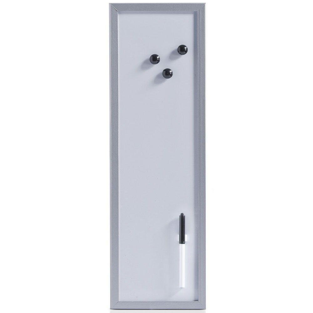 Tabla magnetica Zeller, Aluminiu, 60x20 cm, Alb/Gri