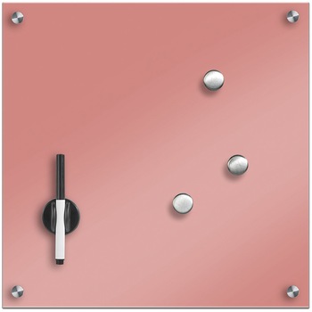 Tabla magnetica din sticla Zeller, 40x40 cm, Roz Tabla magnetica din sticla Zeller, 40x40 cm, Roz