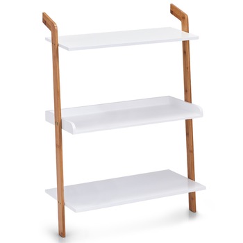 Raft Zeller, 60 x 30 x 84 cm, Bambus/MDF, Alb/Bej Raft Zeller, 60 x 30 x 84 cm, Bambus/MDF, Alb/Bej