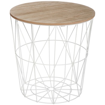 Masuta cafea Atmosphera Createur d'interieur, MDF/Metal, Maro/Alb, 41x39.5 cm Masuta cafea Atmosphera Createur d'interieur, MDF/Metal, Maro/Alb, 41x39.5 cm