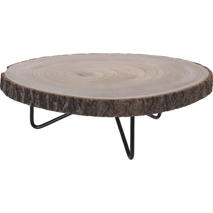 Masuta de cafea Home Styling Collection, Lemn, Maro/Negru