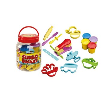 Set pentru plastilina Brimarex Plastociasto Bucket Jambo INNI 1571014, Multicolor, 3 ani+ Set pentru plastilina Brimarex Plastociasto Bucket Jambo INNI 1571014, Multicolor, 3 ani+