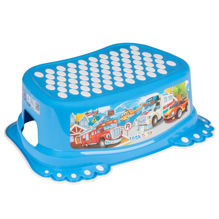 Стъпало за тоалетна и мивка Tega Baby Car CS-006-120, Син
