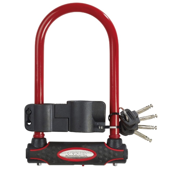 Antifurt Master Lock U-lock cu cheie 280x110x13mm Rosu