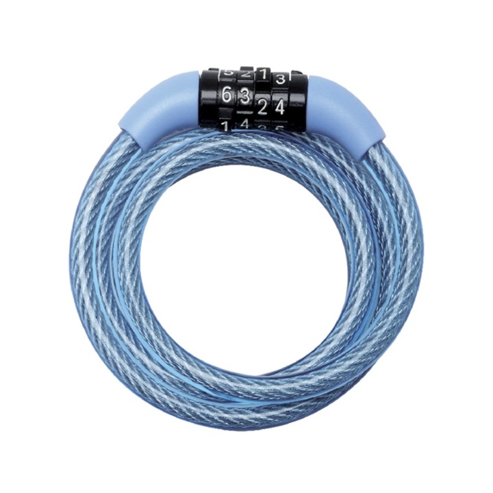 Спирален кабел против кражба MasterLock с код 1.20mx 8mm Blue
