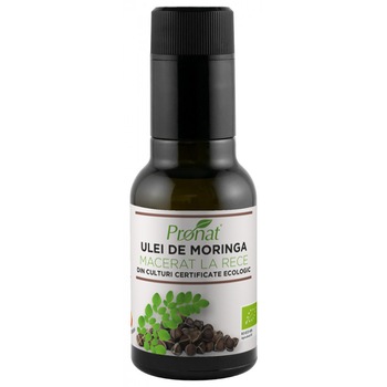 Ulei BIO din seminte de moringa presat la rece, 100ml Ulei BIO din seminte de moringa presat la rece, 100ml