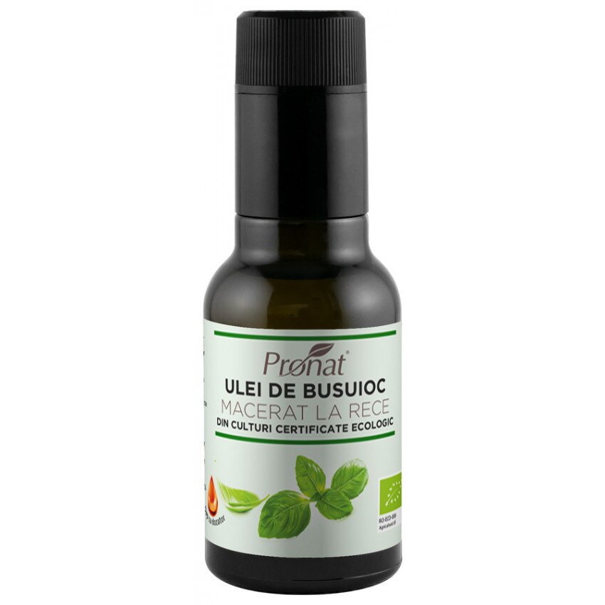 Ulei BIO de busuioc macerat la rece, 100ml