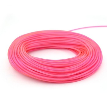 Fir cu lumina ambientala pentru auto, 2.3 mm, neon flexibil El Wire, roz, 1 m Fir cu lumina ambientala pentru auto, 2.3 mm, neon flexibil El Wire, roz, 1 m