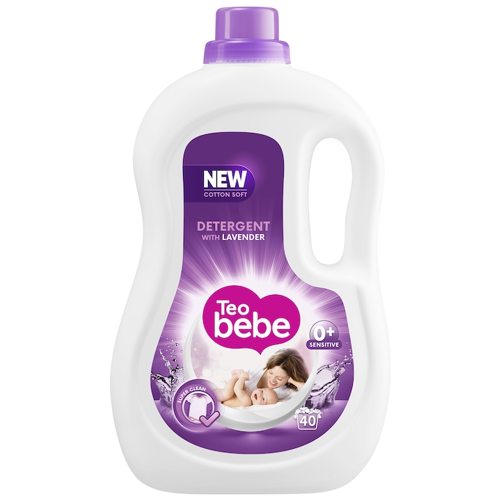 Teo Bebe Cotton Soft mosószer, levendulás, 40 mosás, 2.2 L
