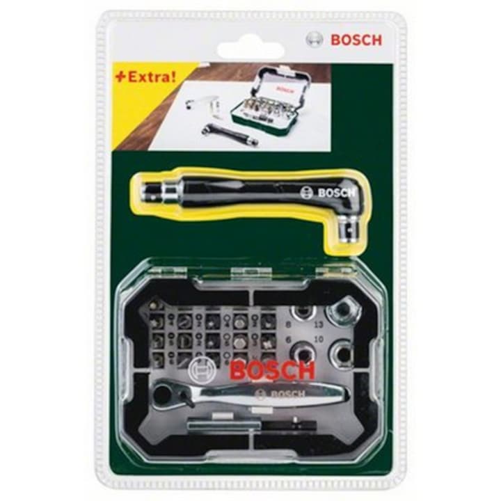 Bosch Bit/csőkulcs készlet, szögcsavar adapter, 26 darab