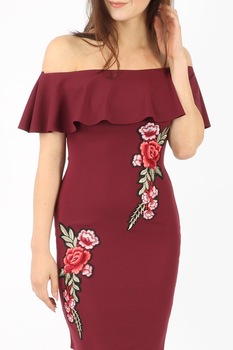 Rochie eleganta, Missi Clothing, Decolteu pe umeri, Visiniu, Visiniu Rochie eleganta, Missi Clothing, Decolteu pe umeri, Visiniu, Visiniu