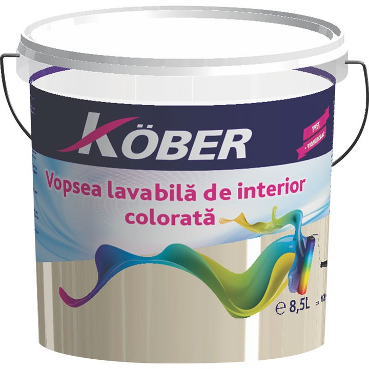 Vopsea lavabila gata colorata flamingo 8.5L