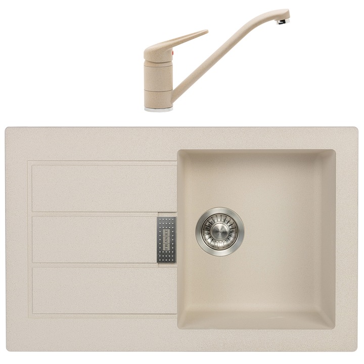 Pachet chiuveta tectonite reversibila Franke SID 611-78, 780x500 mm + Baterie monocomanda Nova Plus, cartus ceramic, Avena
