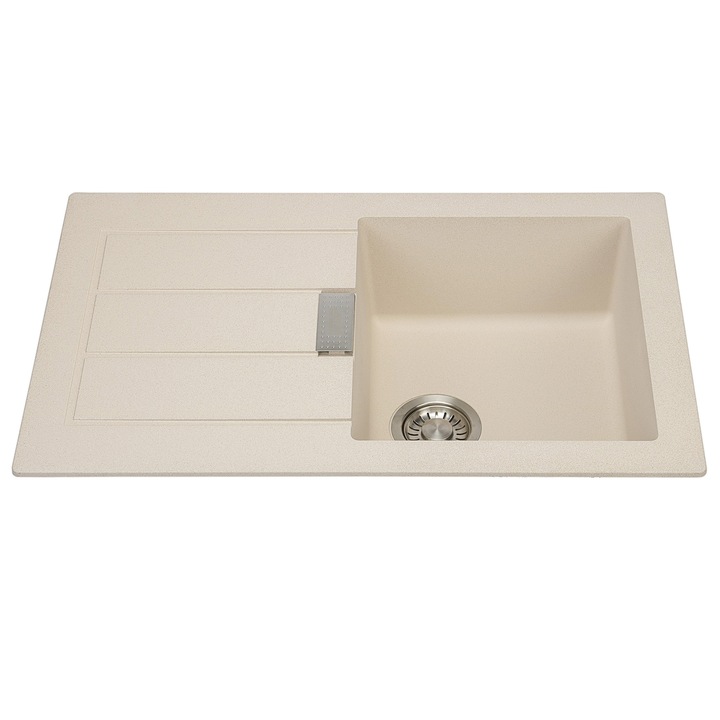 Pachet chiuveta tectonite reversibila Franke SID 611-78, 780x500 mm + Baterie monocomanda Nova Plus, cartus ceramic, Avena