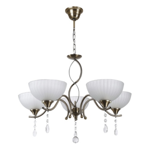 Lustra de interior Luxor alb +alama 5x60W E27