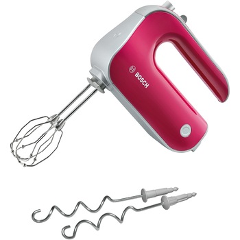 Mixer de mana BOSCH MFQ40304, 500 W, 5 trepte de viteza, Turbo, Rosu/argintiu Mixer de mana BOSCH MFQ40304, 500 W, 5 trepte de viteza, Turbo, Rosu/argintiu