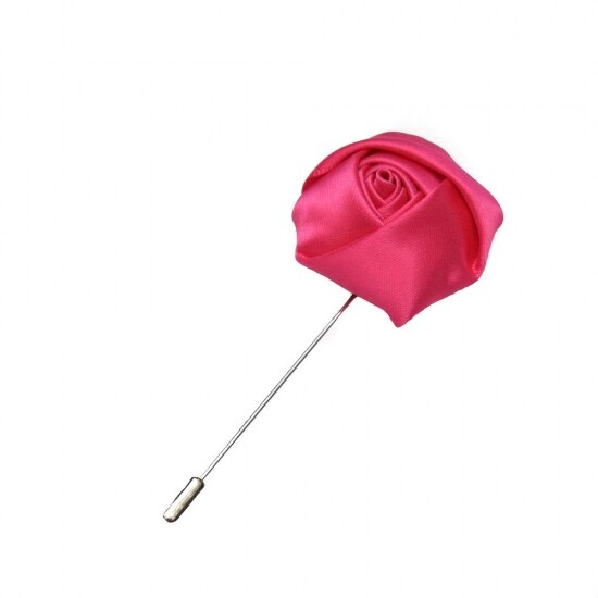 Pin rever sacou barbati, Onore, microfibra si aliaj metalic, roz, 9 x 4 cm
