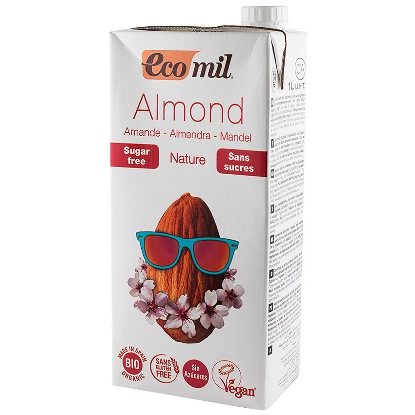 Bautura vegetala BIO natur de migdale, fara zahar, 1L