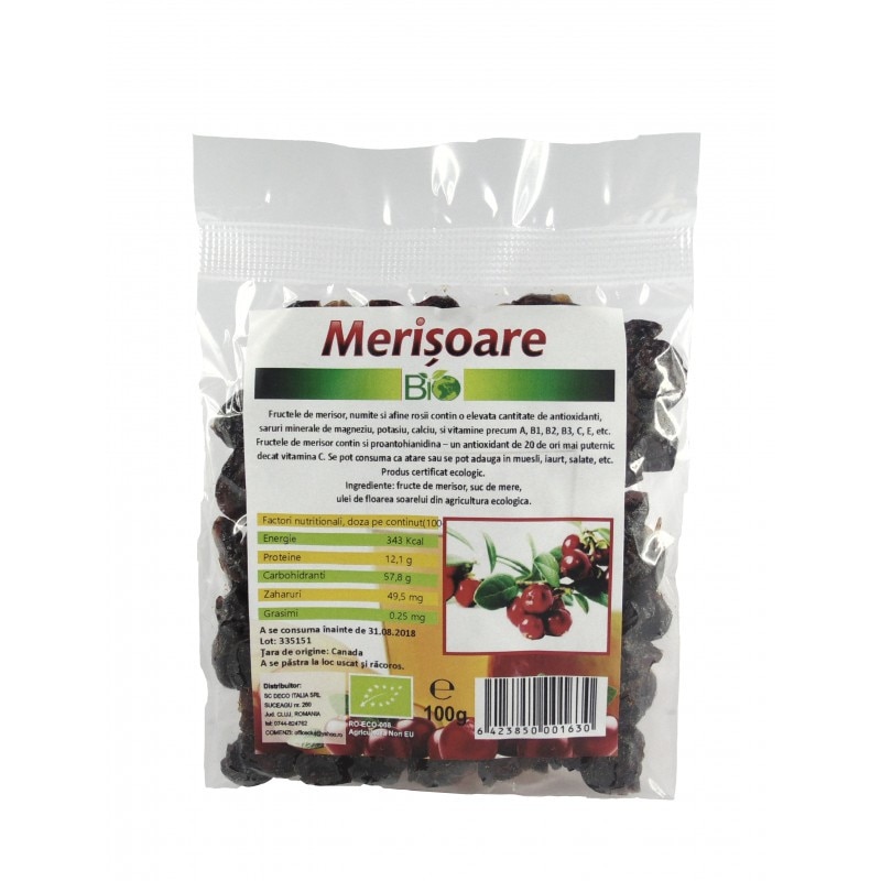 Merisoare cu suc de mere, ECO, 150 g