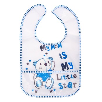 Bavetica bumbac cu strat impermeabil, cu buzunar, Zola® , My mom is my little star Bavetica bumbac cu strat impermeabil, cu buzunar, Zola® , My mom is my little star