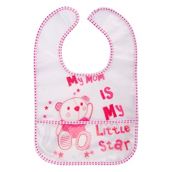 Bavetica impermeabila, cu buzunar, Zola®, My mom is my little star- roz Bavetica impermeabila, cu buzunar, Zola®, My mom is my little star- roz