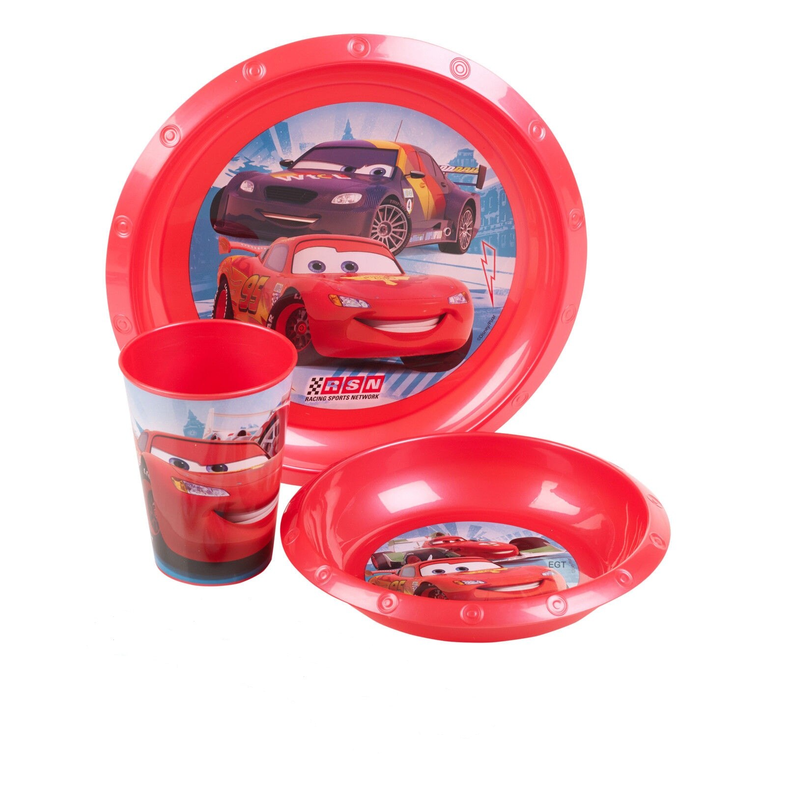 Set 3 piese de luat masa pentru baieti Disney Cars 14005-RO, Rosu 3+ ani