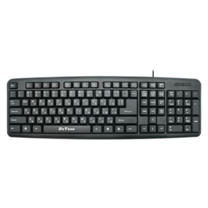 Клавиатура DeTech DE6082, USB, Кирилизирана, Черен