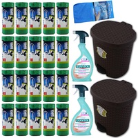 pachet - 20 x rola saci menajeri verzi pentru pubela 50x70cm 35l 15bucrola  2 x dezinfectant universal sanytol 500ml  2 x cos de gunoi cu pedala 5l  laveta microfibre imagen 17_0_
0