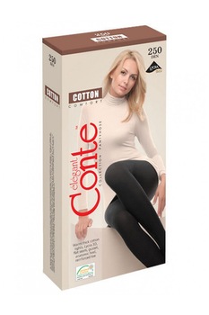 Ciorap gros de bumbac cu lycra Cotton 250 Den,Conte Elegant, Negru Ciorap gros de bumbac cu lycra Cotton 250 Den,Conte Elegant, Negru