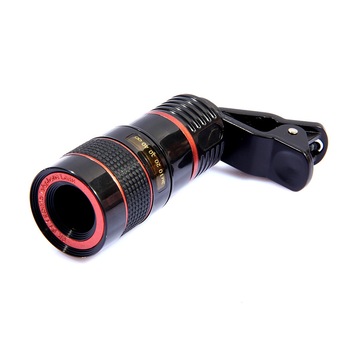 Obiectiv Zoom 8X Atasabil Pentru Telefoane si Tablete, Negru Obiectiv Zoom 8X Atasabil Pentru Telefoane si Tablete, Negru