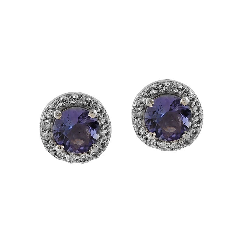 Cercei Fantazzia Argint 925 Tanzanite, Topaz Alb E4034TANWT