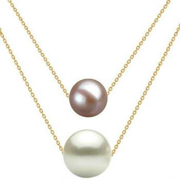 Colier Dublu Aur 14 karate si Perle Naturale Premium Lavanda si Albe Colier Dublu Aur 14 karate si Perle Naturale Premium Lavanda si Albe