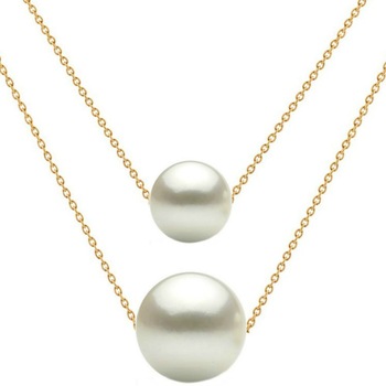 Colier Dublu Aur 14 karate si Perle Naturale Premium Albe Colier Dublu Aur 14 karate si Perle Naturale Premium Albe