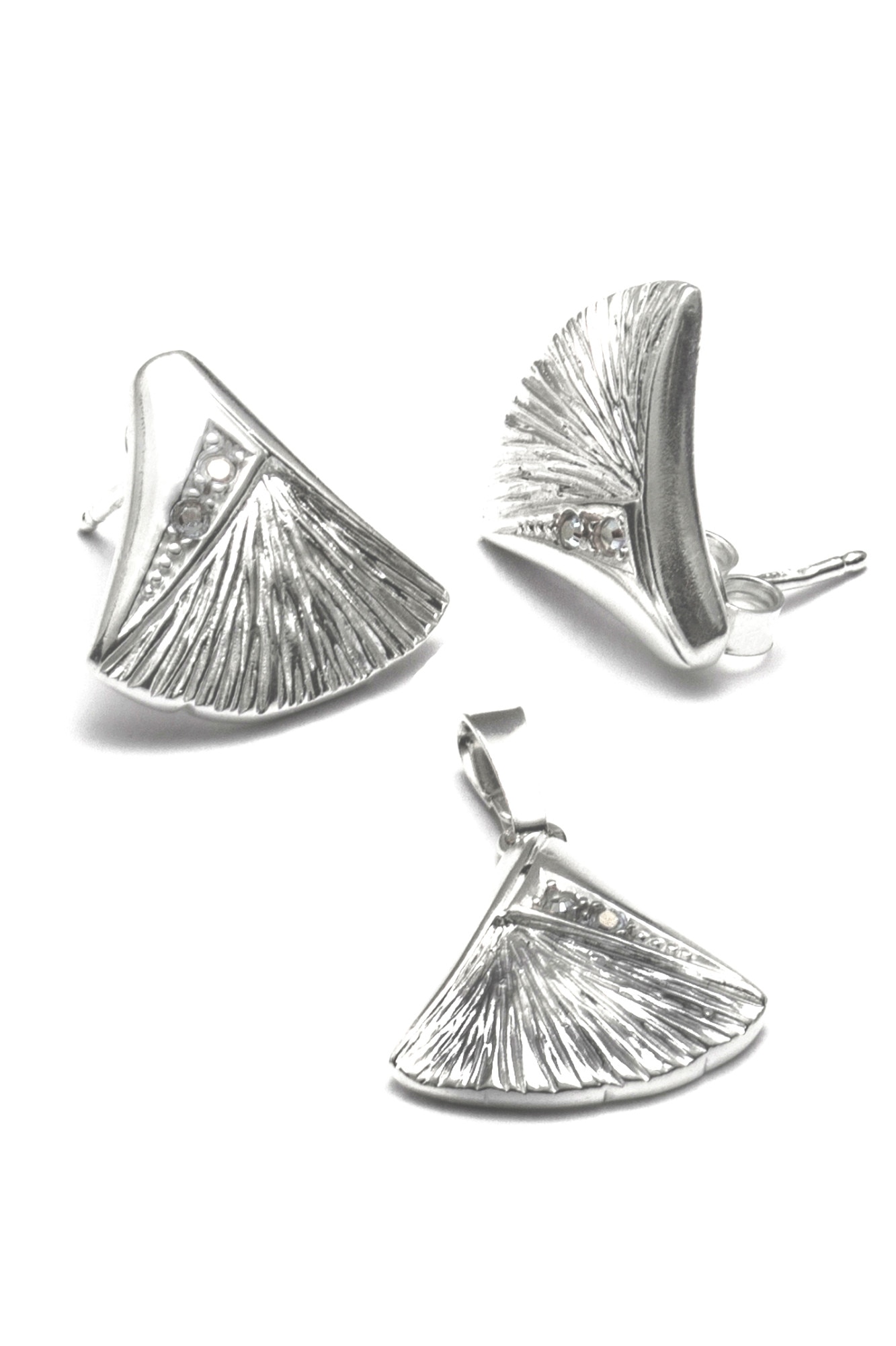 Set din argint 925, Eurosilver, cu zirconiu, alb