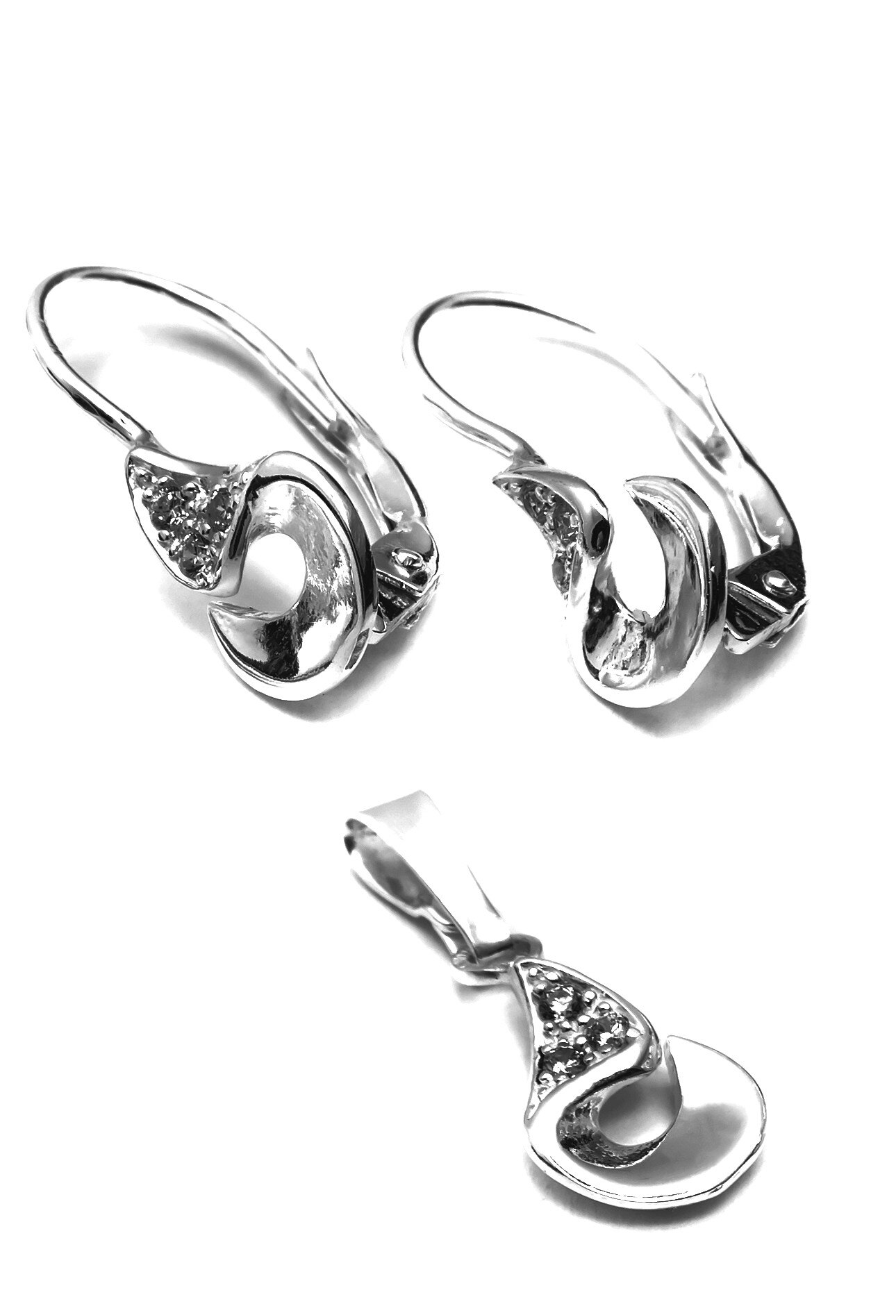 Set din argint 925,Eurosilver,cu zirconiu,alb