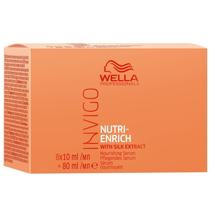 Tratament fiole Wella Professionals Invigo Nutri-Enrich hidratant pentru par uscat, 8 x 10 ml