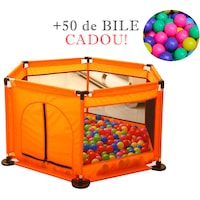Tarc pentru Bebe diferite culori cu set de 50 de Bile Multicolore Cadou, dimensiune 128 x 113 x 65cm
